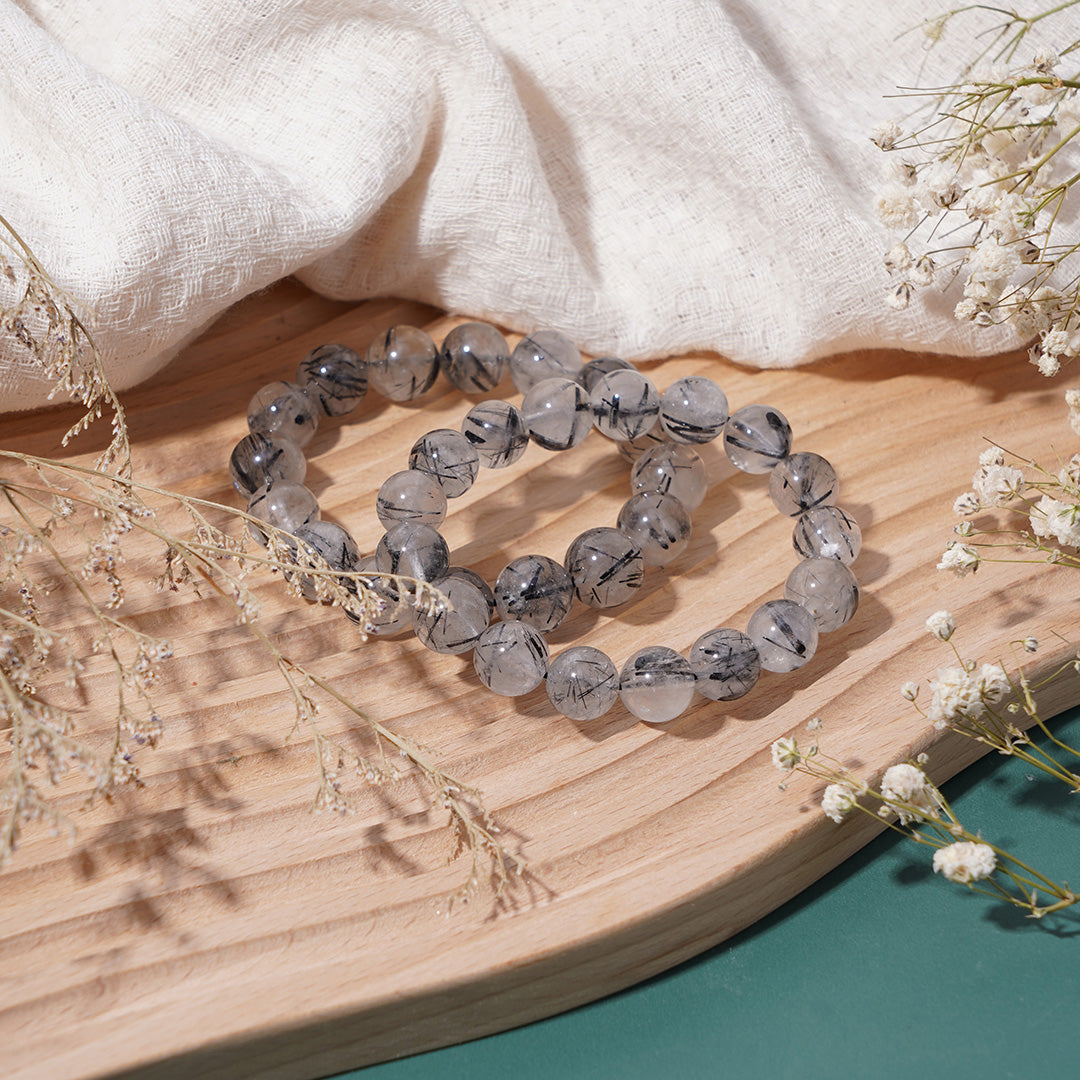 Black Tourmaline Bracelets 8mm 10mm 12mm 14mm
