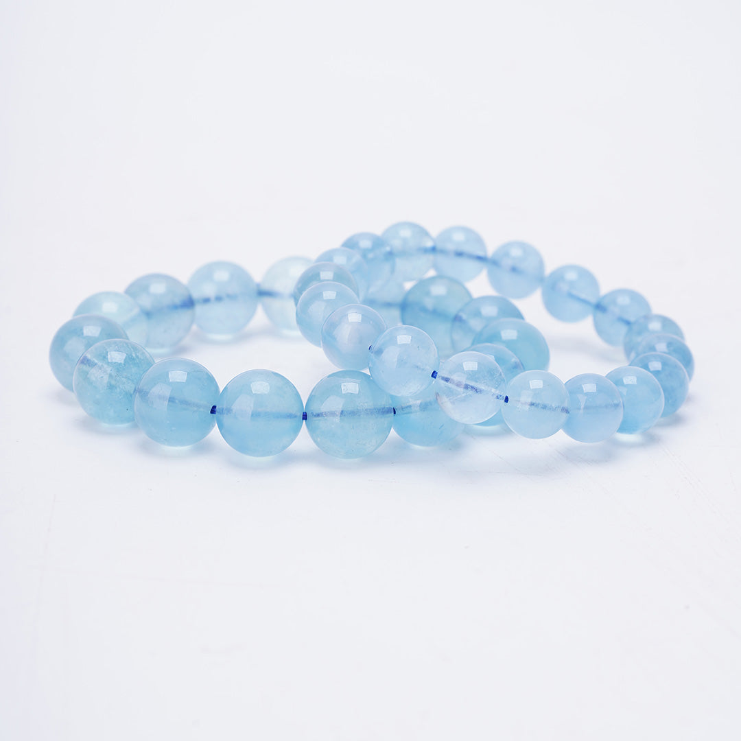 Aquamarine Crystals bracelets 6mm 9mm 12mm