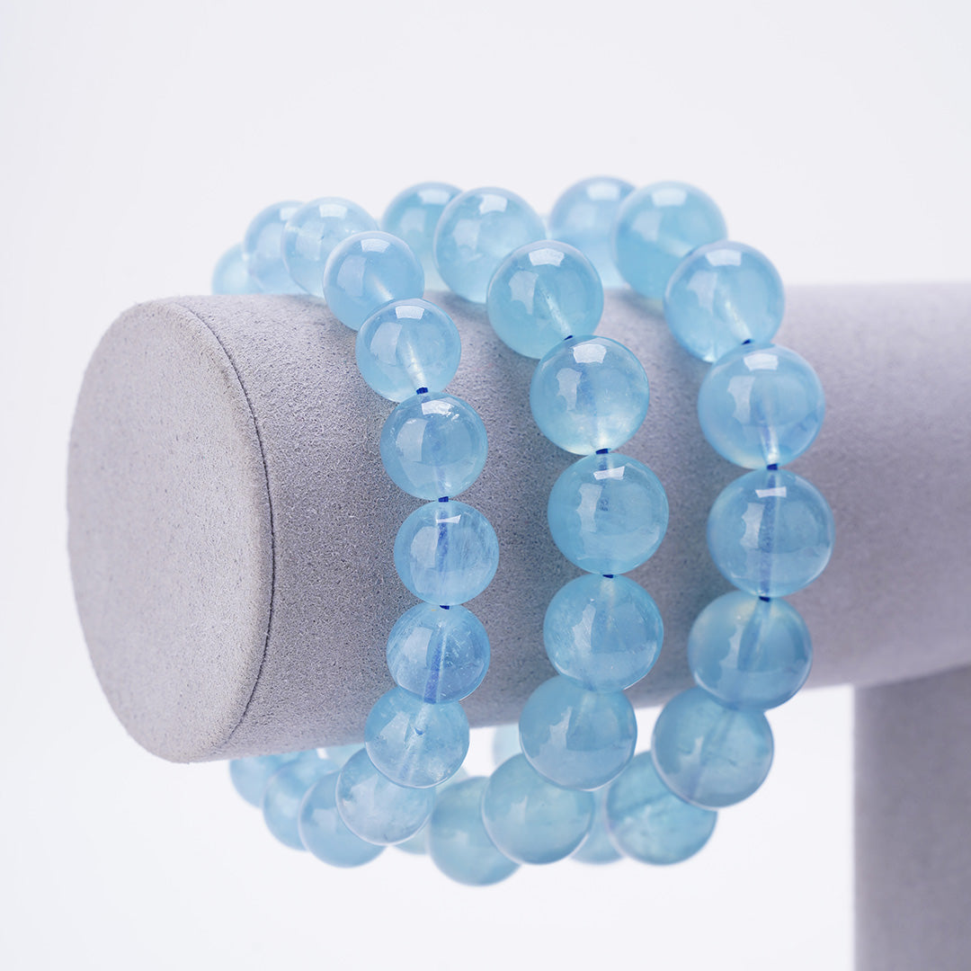 Aquamarine Crystals bracelets 6mm 9mm 12mm