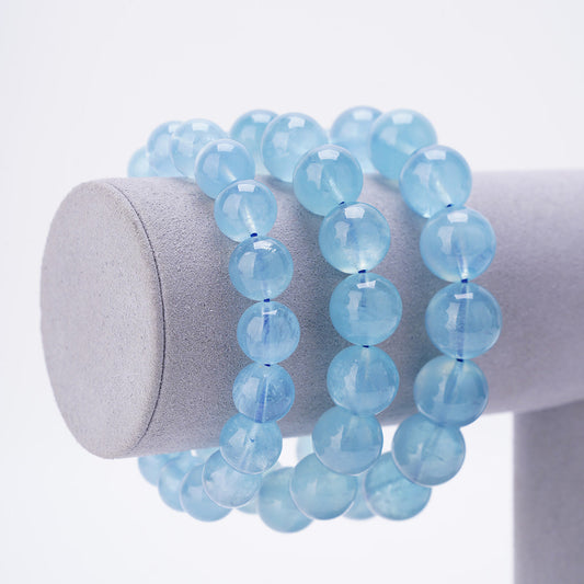 Aquamarine Crystals bracelets 6mm 9mm 12mm